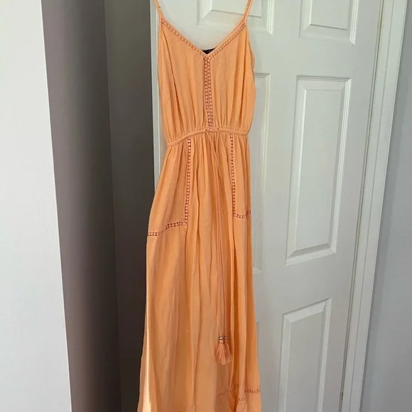 tesco Dresses Coral Peach Long Summers Dress Uk6 Us2 Poshmark